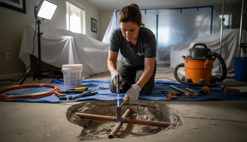 Slab Leak Repair services in Charlotte, 28278.