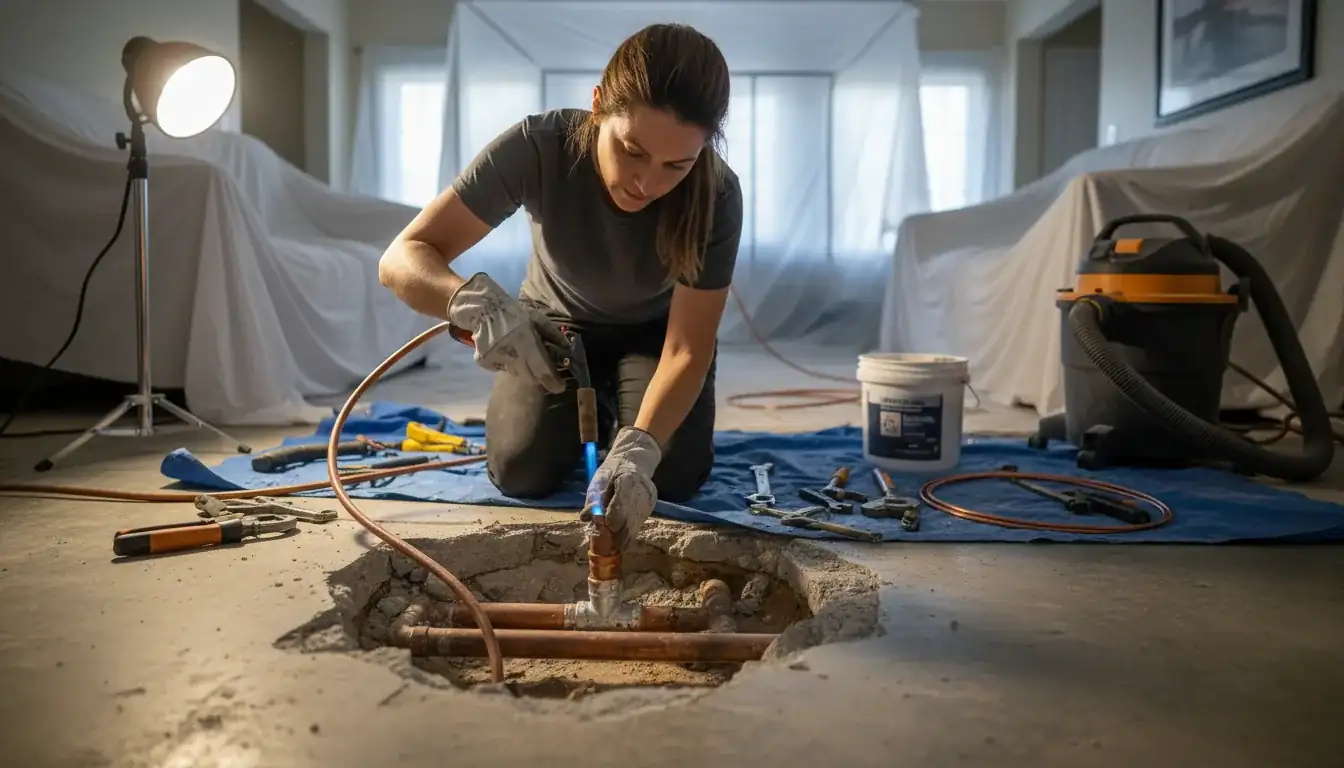 Slab Leak Repair services in Raleigh, 27603.