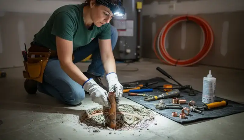 Slab Leak Repair services in Raleigh, 27607.