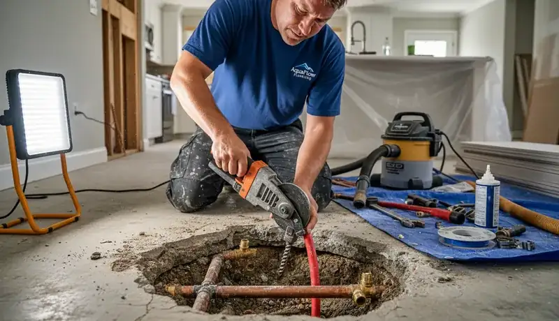 Slab Leak Repair services in Raleigh, 27615.