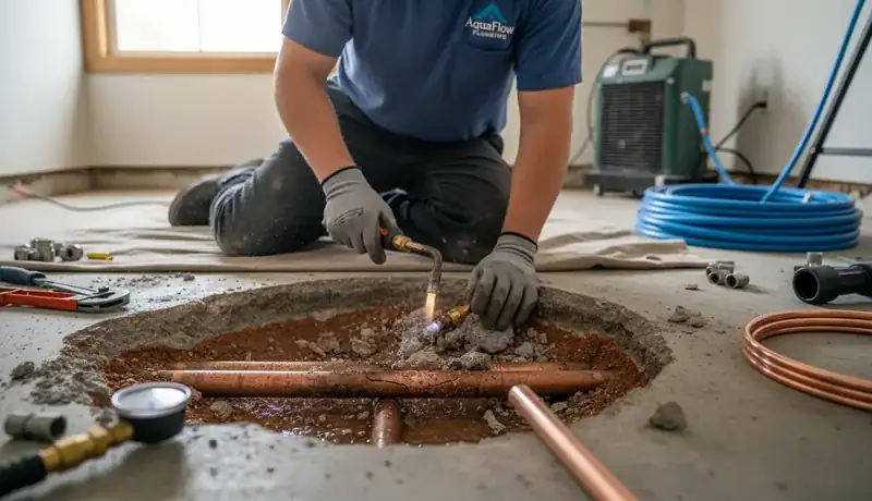 Slab Leak Repair services in Raleigh, 27624.