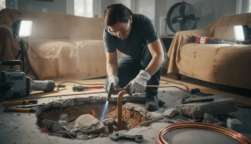 Slab Leak Repair services in Raleigh, 27627.