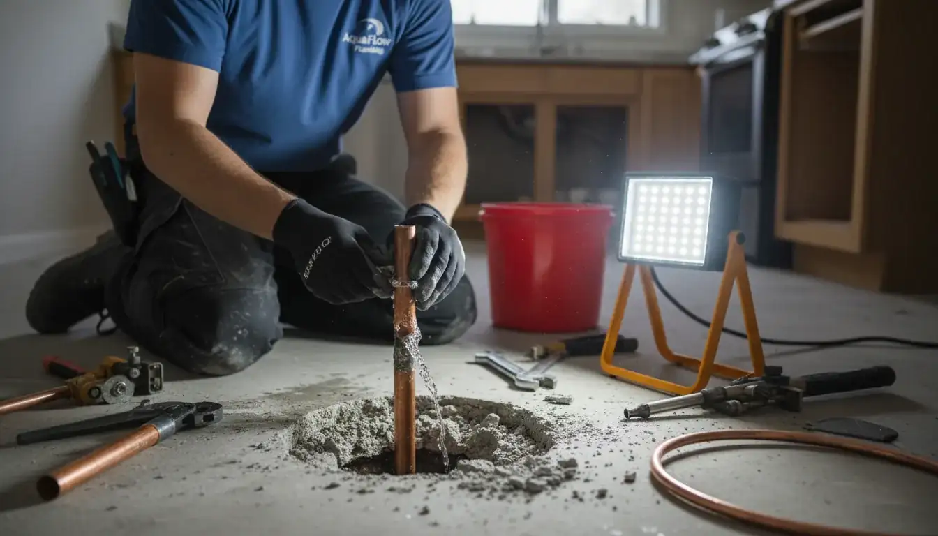 Slab Leak Repair services in Raleigh, 27658.