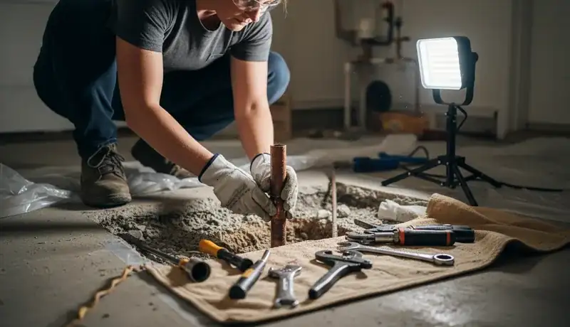 Slab Leak Repair services in Raleigh, 27695.