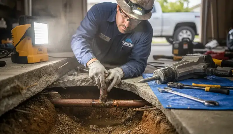 Slab Leak Repair services in Raleigh, 27697.