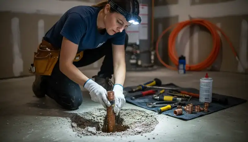 Slab Leak Repair services in Raleigh, 27699.