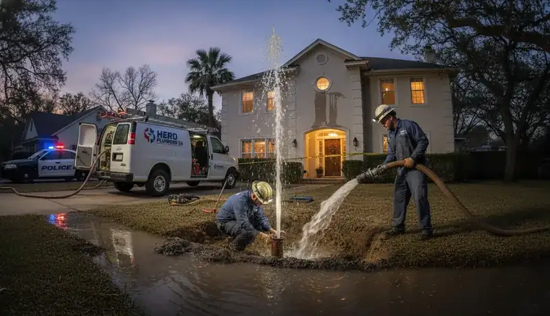 Hero Plumbers SA - emergency-burst-pipe-repair-for-alamo-heights-family-home